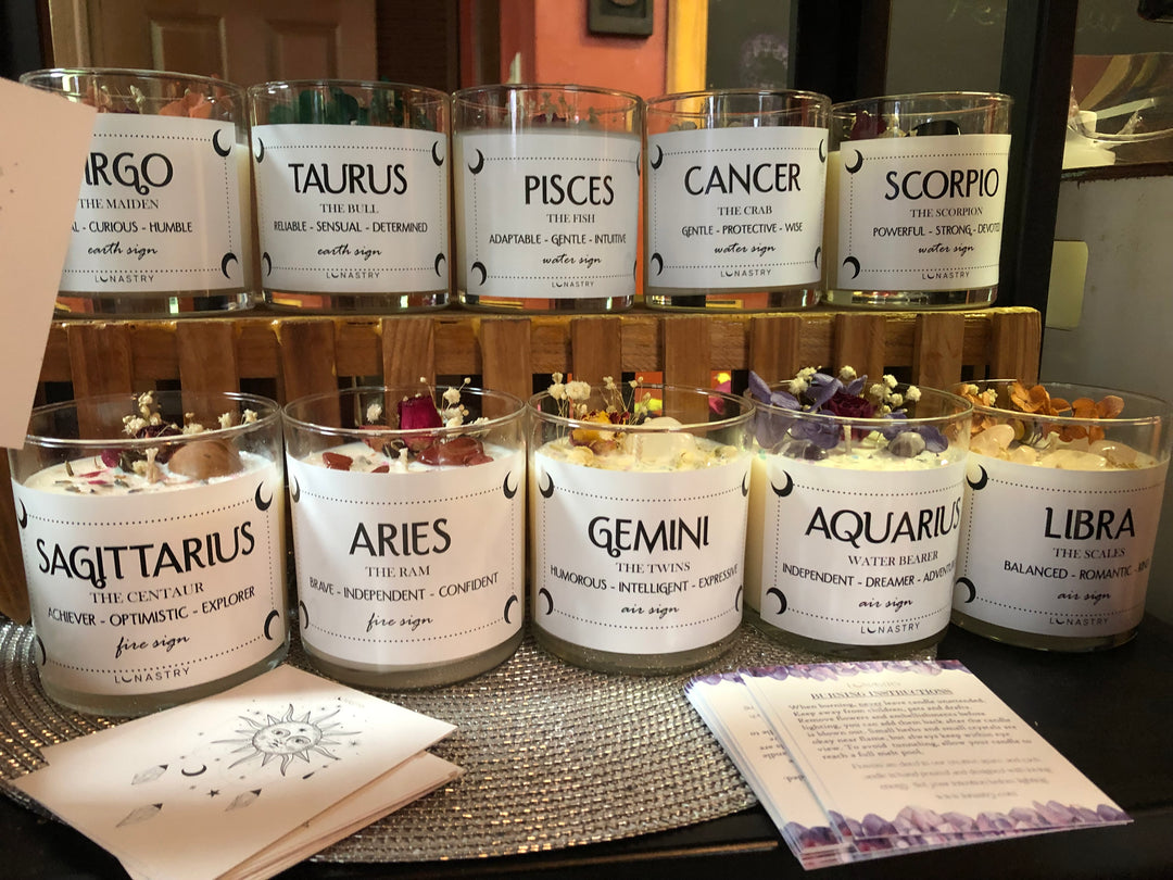 Lunastry Zodiac Candles