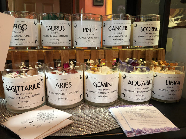 Lunastry Zodiac Candles