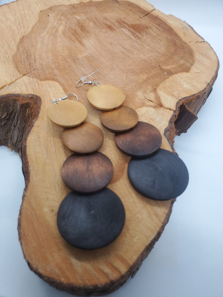 Wooden Circle Earrings