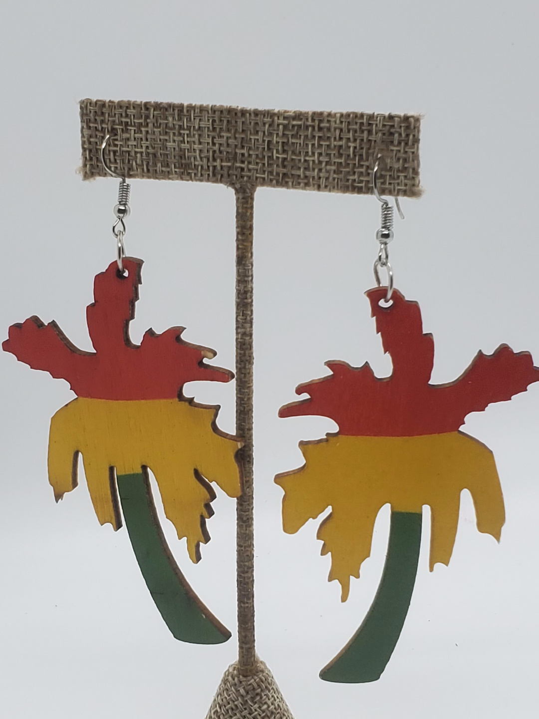 Wooden Palm Tree Earrings