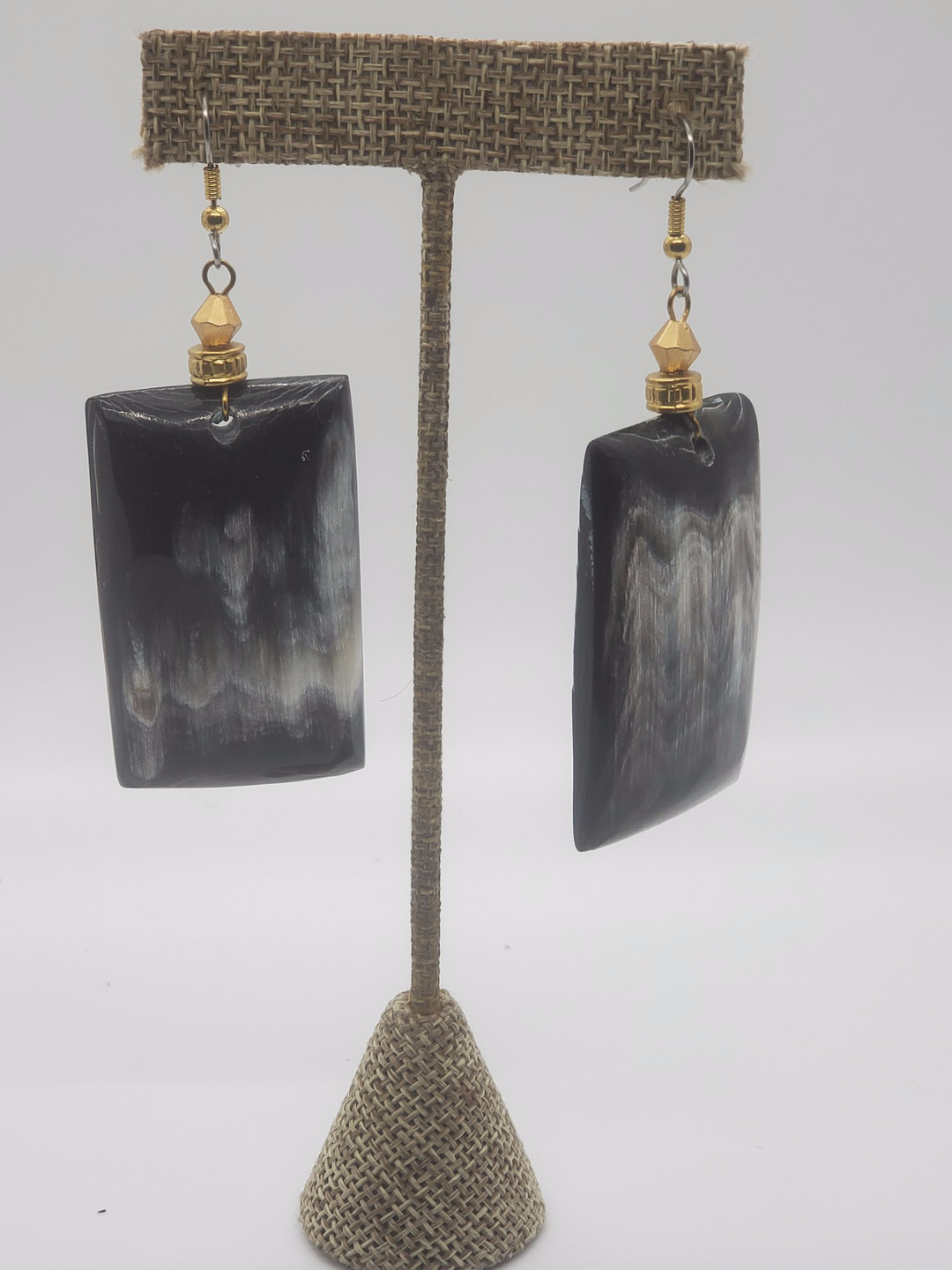 Black Marble Earrings